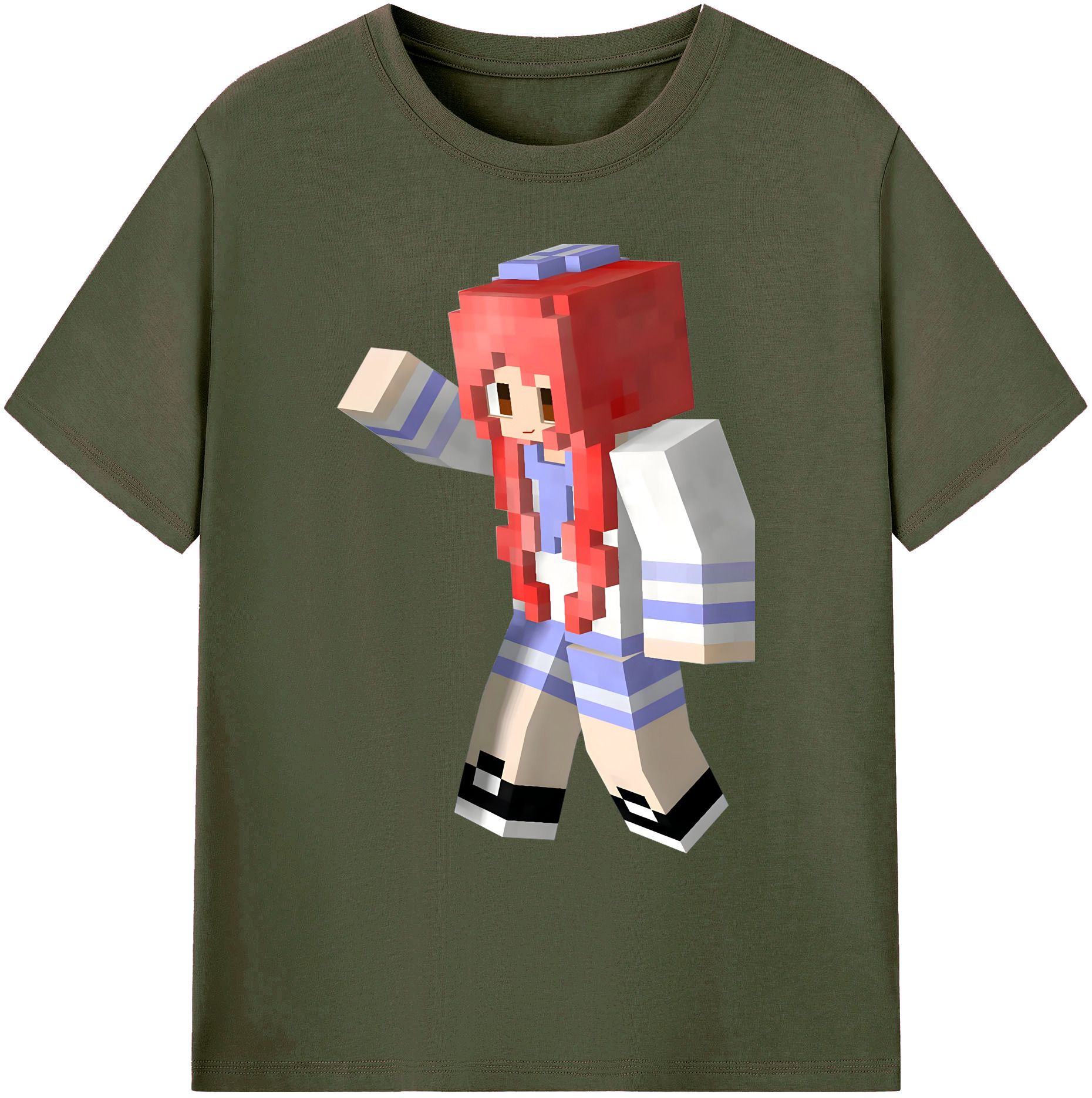 （画像用） マインクラフト ブロックの世界 Minecraft MC Block world 綿100％ メンズ半袖Tシャツ｜肌触りやわらか＆通気性